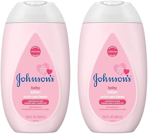 Johnson's Baby Lotion - Hydrates Delicate Skin, Hypoallergenic, Coconut Oil - 13.6 Fl. Oz