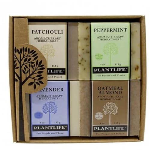 Plantlife Aromatherapy Soap Set - Handcrafted with Pure Essential Oils, 4 Refreshing Scents