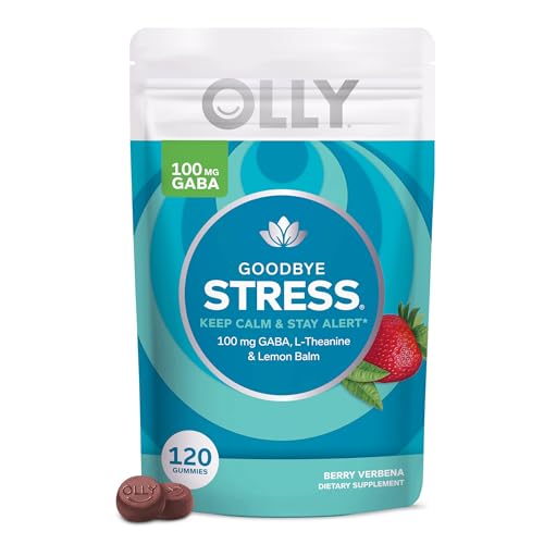 OLLY Goodbye Stress Gummies - Fast-Acting Stress Relief with GABA & L-Theanine - 120 Count