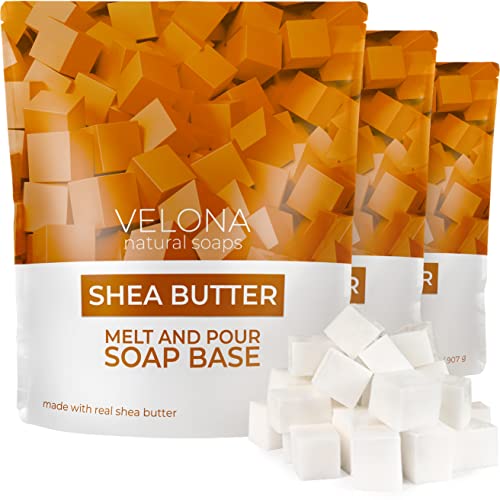 Velona Shea Butter Soap Set - Moisturizing, Non-GMO, Cruelty-Free, 6 LB Pre-Cut Cubes