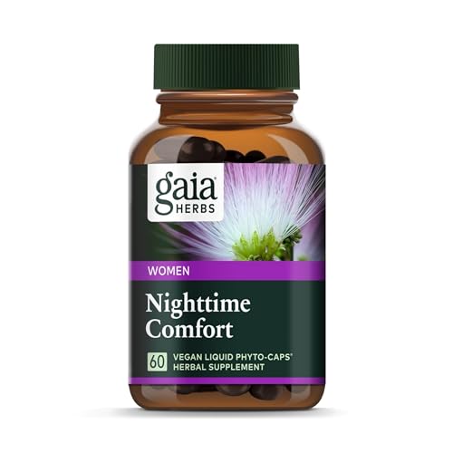 Gaia Herbs Nighttime Comfort - Hormone Balancing for Menopause, Vegan Phyto-Caps - 60 Count