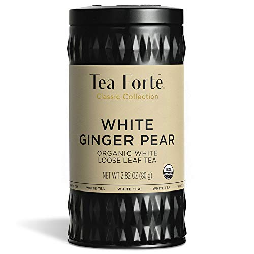 Tea Forté Organic White Tea - Fruity Ginger Pear Flavor, USDA Organic - 2.82oz Loose Leaf