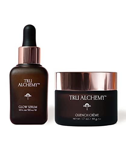 Tru Alchemy Face Serum & Quench Crème - Hydrating Radiance with Bakuchiol & Acids - 1oz & 1.7oz