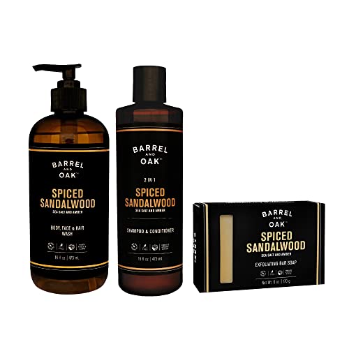 Barrel and Oak Body & Hair Mist Set - Hydrating with Essential Oils, Sea Salt & Amber - 3-Pack