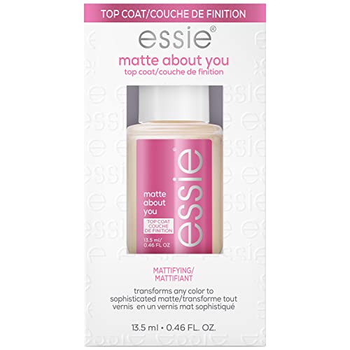 essie Matte About You Top Coat - Velvet Finish, Vegan Formula - 0.46 fl oz