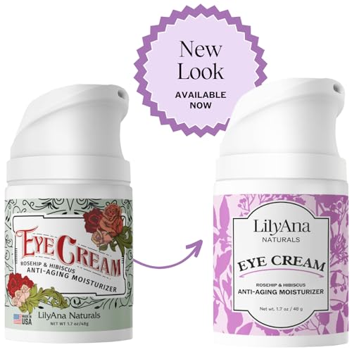 LilyAna Naturals Eye Cream - Reduces Dark Circles & Puffiness, Hydrates Sensitive Skin - 1.7oz