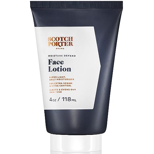 Scotch Porter Moisture Defend Face Lotion - Hydrates, Controls Shine, Vegan - 4oz