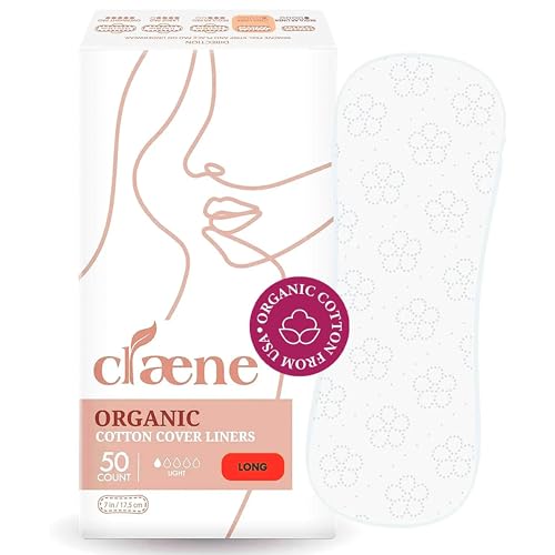 Claene Organic Cotton Panty Liners - Ultra-Absorbent, Hypoallergenic Daily Protection - 50 Count