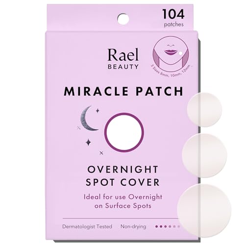 Rael Pimple Patches - Overnight Acne Treatment, Hydrocolloid, Hypoallergenic, 104 Count