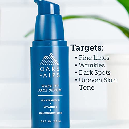 Oars + Alps Face Serum - Anti-Aging, 15% Vitamin C & Hydration, Dermatologist Tested - 0.8 Fl Oz