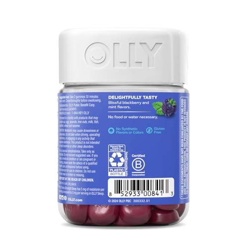 OLLY Extra Strength Sleep Gummies - 5mg Melatonin & Botanicals for Restful Sleep - 50 Count