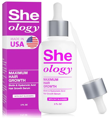 Sheology Hair Growth Serum - DHT Blocker, Biotin & Hyaluronic Acid for Thicker Hair - 2oz