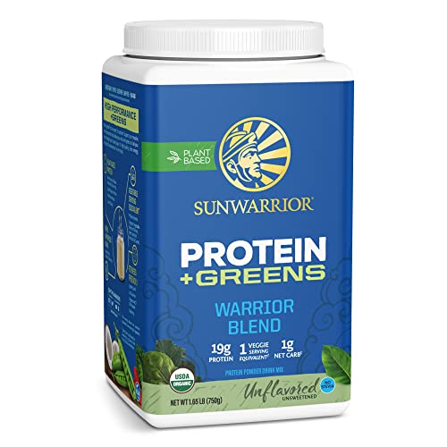 Sunwarrior Warrior Blend Protein Powder - 16g Plant-Based Protein, Organic Greens - Unflavored 750g