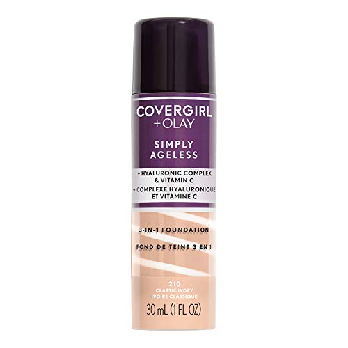 CoverGirl & Olay 3-in-1 Foundation - Reduces Wrinkles, Hydrating Formula, Classic Ivory - 1 Count