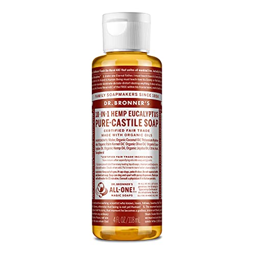 Dr. Bronner's Pure-Castile Liquid Soap - Organic Oils, 18-in-1 Uses, Concentrated, Eucalyptus - 4oz