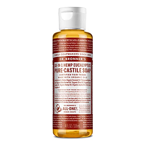 Dr. Bronner's Pure-Castile Liquid Soap - Organic, Vegan, 18-in-1 Uses, Eucalyptus - 4oz