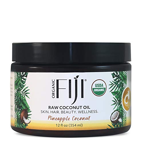 Organic Fiji Coconut Oil Conditioner - Deeply Moisturizing, Cold Pressed, Pineapple Coconut - 12oz