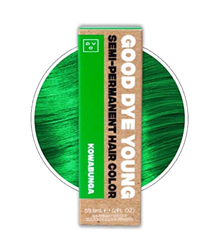 Good Dye Young Hair Dye - Conditioning, UV Protective, PPD-Free, Vegan Green Color - Kowabunga 4oz