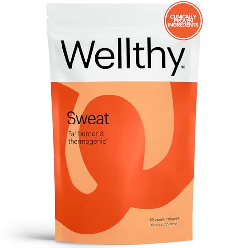 Wellthy Sweat Thermogenic Fat Burner - Natural Metabolism Booster, Appetite Control - 60 Veggie Caps