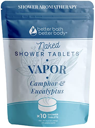 Better Bath Vapor Shower Tablets - Rejuvenating Eucalyptus & Camphor, Natural Ingredients - 10 Tabs