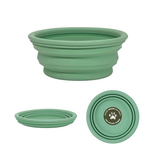 Hevea Collapsible Dog Bowl - Portable Natural Rubber, Safe & Biodegradable - Pale Mint