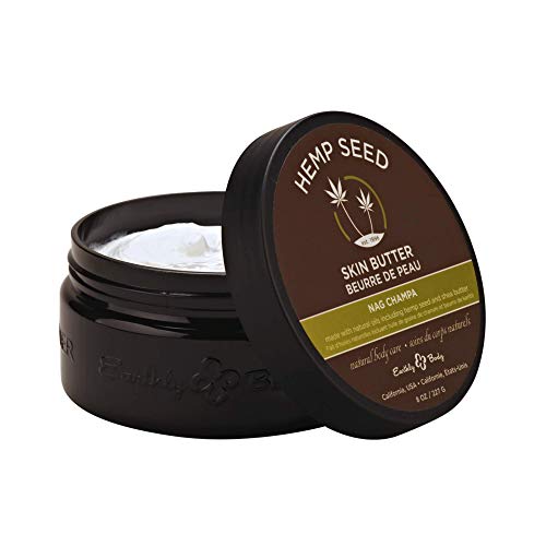 Earthly Body Hemp Seed Skin Butter - Intense Moisturizer, Nourishing Oils - 8 oz, Nag Champa