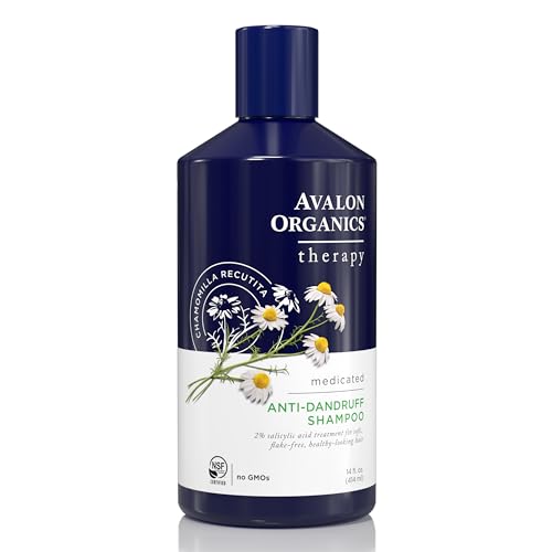 Avalon Organics Medicated Dandruff Shampoo - 2% Salicylic Acid, EWG Verified - 14oz