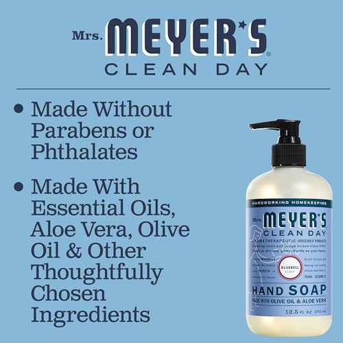 Mrs. Meyer's Clean Day Hand Soap - Essential Oils, Biodegradable, Bluebell Scent - 12.5 fl. oz