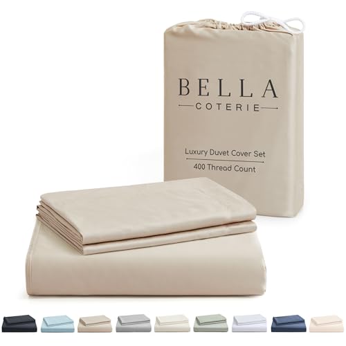 Bella Coterie King Size Duvet Cover Set - Cooling, Ultra Soft Viscose from Bamboo, OEKO-TEX - Dune