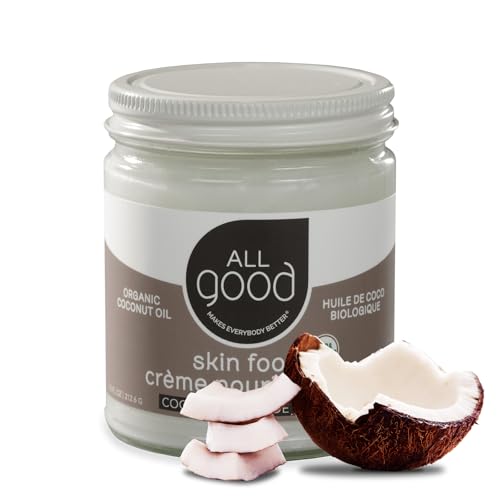 All Good Organic Coconut Oil Body Lotion - Deep Moisturizing, Vegan - 8oz