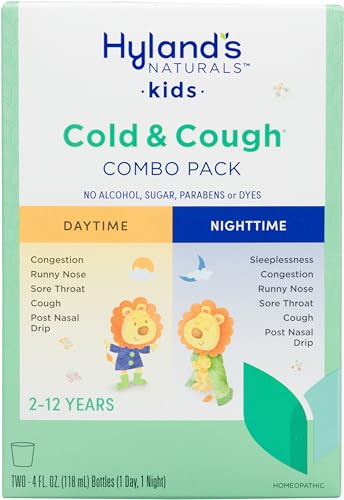 Hyland's Kids Cold & Cough Combo - Natural Relief for Cough & Congestion, Ages 2+, 4 Fl Oz (2 Pack)