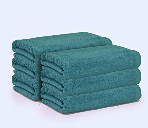 GLAMBURG 100% Cotton Bath Towel Set - Ultra Soft, Quick Dry, Highly Absorbent - 22x44, Teal