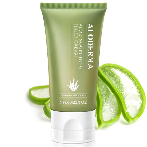 Aloderma Aloe Hand Cream - Intensive Hydration, Nourishing Formula with Shea Butter - 2.1oz