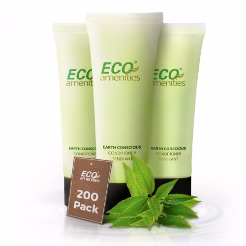 ECO AMENITIES Travel Size Conditioner - Natural, Cruelty-Free, Green Tea Scent - 200 x 30mL