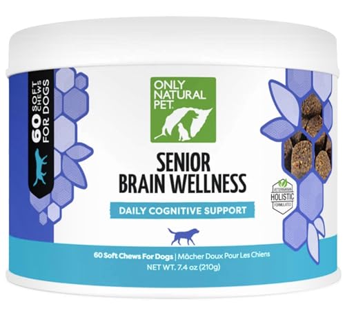 Only Natural Pet Senior Brain Wellness Dog Chews - Supports Cognitive Health, 60 Soft Treats