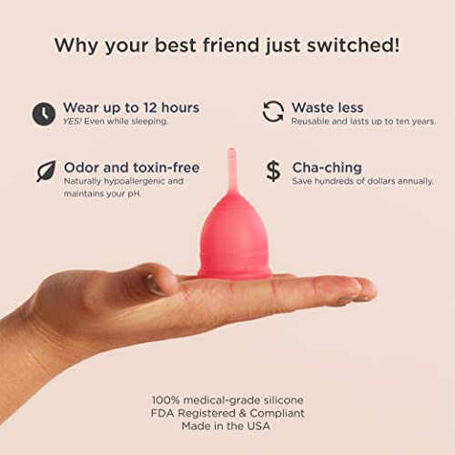 Saalt Menstrual Cup - Comfortable, Medical-Grade Silicone, Reusable - 12 Hour Wear, Made in USA