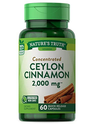 Nature's Truth Ceylon Cinnamon Capsules - Antioxidant Support, Non-GMO, Gluten Free - 2000mg