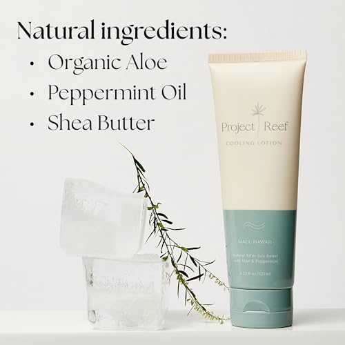 Project Reef After Sun Cooling Lotion - Natural Relief with Aloe, Peppermint, Shea Butter - 3oz