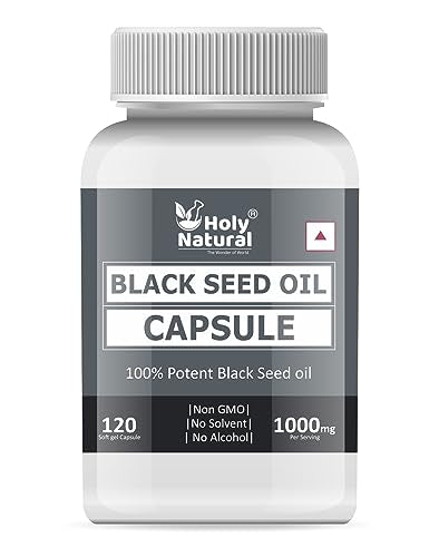 Holy Natural Black Seed Oil Softgel Capsules - Immune Support, Healthy Skin & Hair - 120 Count