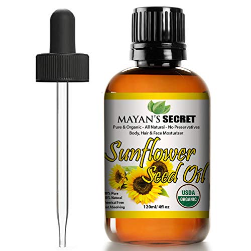 Mayan's Secret Sunflower Seed Oil - High Linoleic, USDA Organic, Nourishing for All Skin Types - 4oz