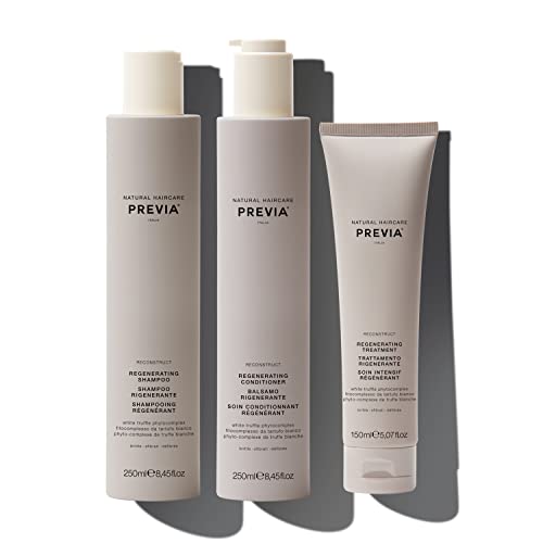 Previa Hair Care Set - Regenerates Damaged Hair, Natural Ingredients, Vegan - 8.45oz & 5oz