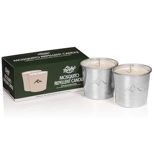 Murphy's Naturals Mosquito Repellent Candle Refills - Plant-Based Oils, Paraben-Free - 2x9oz