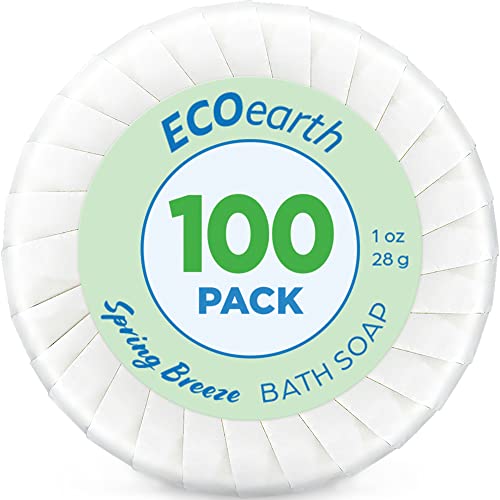 EcoEarth Bar Soap - Luxurious Spring Breeze Scent, Cruelty-Free, Travel Size - 1 oz, 100 Pack