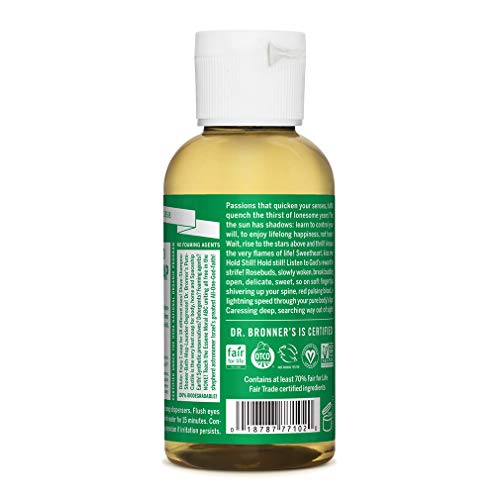 Dr. Bronner's Body Soap - Organic Oils for Multi-Purpose Use, Vegan, 2oz Travel Size