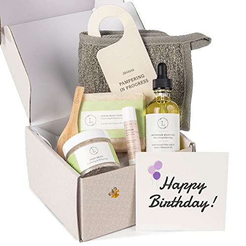 Lizush Spa Gift Set for Women - Relaxing Lemongrass Self-Care Essentials - 6-Piece