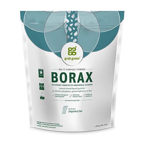 Grab Green Borax Household Cleaner - Odor Neutralizer, Mineral-Based, 4lbs