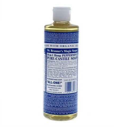 Dr. Bronner’s Pure Castile Soap - Refreshing Mint Cleanser, Paraben-Free - 16 oz.