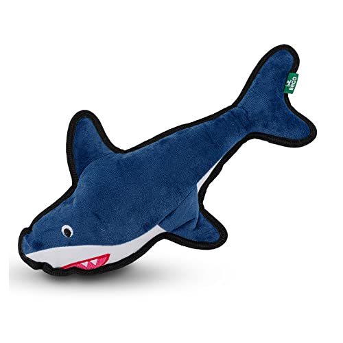 Beco Lovable Shark Dog Toy - Durable, Squeaker, 65% Recycled Materials - 12in