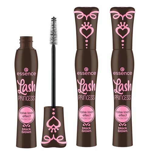 essence Lash Princess Mascara - Intense Volume & Length, Vegan & Cruelty Free - Brown 3-Pack