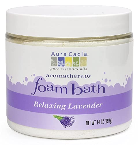 Aura Cacia Bubble Bath - Relaxing Lavender Foam with Essential Oils, 14oz